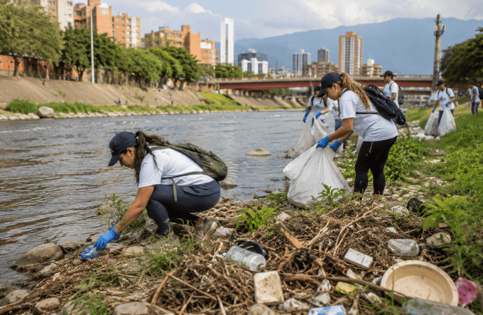 Más de 700 voluntarios limpiaron el río Medellín y retiraron cerca de 2,8 toneladas de residuos