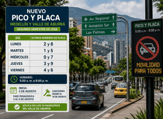 Nuevo pico y placa en Medellín: así funcionará desde agosto de 2026
