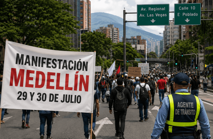 Habrá manifestaciones en Medellín el 29 y 30 de julio: conozca los puntos y horarios