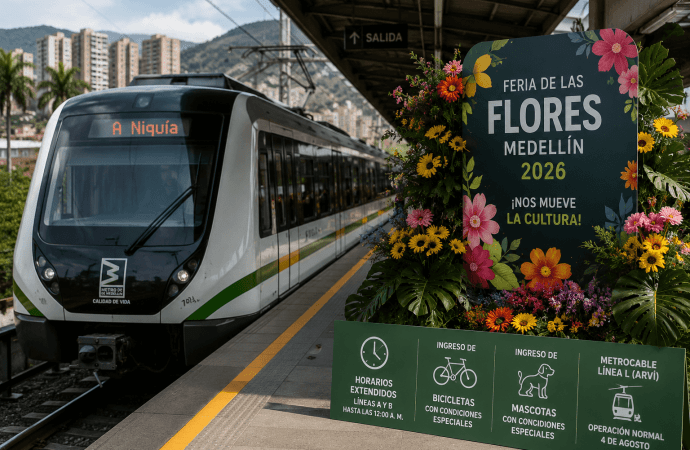 Metro de Medellín extenderá horarios durante la Feria de las Flores 2026: conozca los cambios