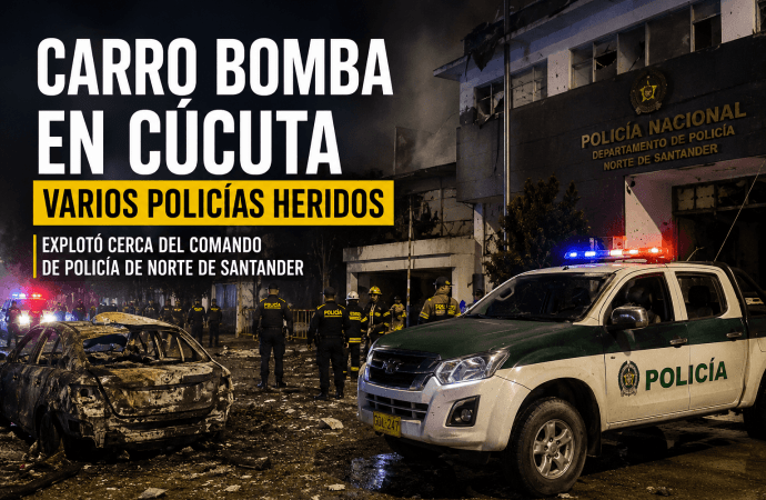 Atentado con carro bomba sacude a Cúcuta: varios policías resultaron heridos