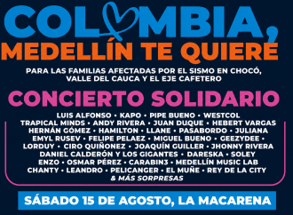 Medellín hará concierto solidario para ayudar a los afectados por el terremoto