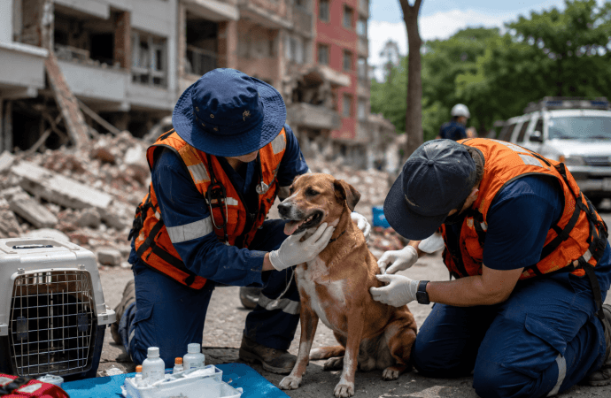 Área Metropolitana de Medellín rescata mascotas en Cali tras el terremoto