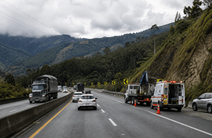 Autopista Medellín-Bogotá enfrenta cuestionamientos por falta de grúa y ambulancia