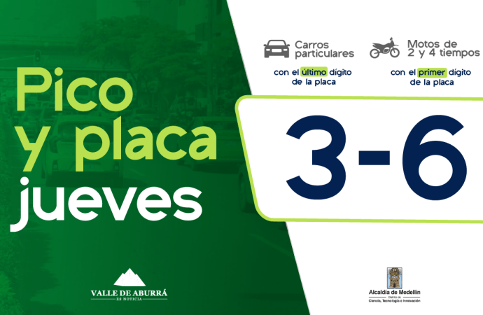Pico y placa en Medellín hoy 27 de agosto