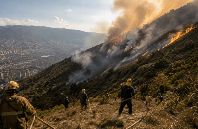 Incendios en Bello: fuego mantiene alerta en el Cerro Quitasol